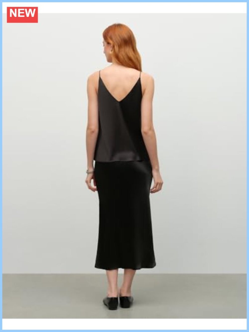 Silk Camisole V-Neck Sleeveless Loose Fit Loungewear Layering Top - Picture 5 of 6